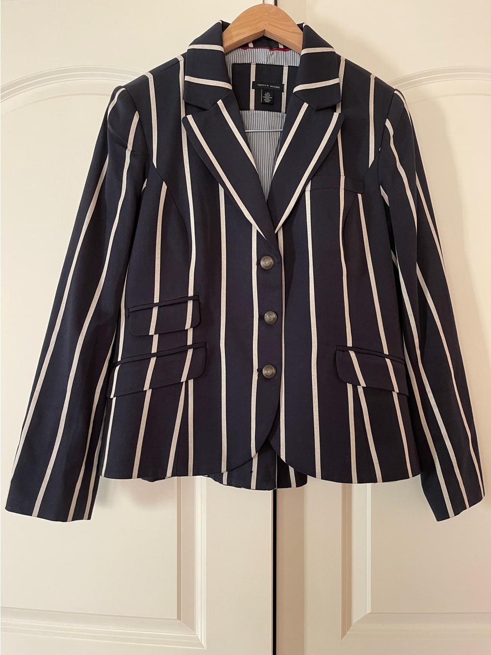 Tommy Hilfiger Navy Blazer with White Stripes